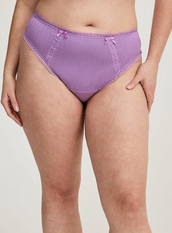 Pointelle Cotton Thong Panty Product Image