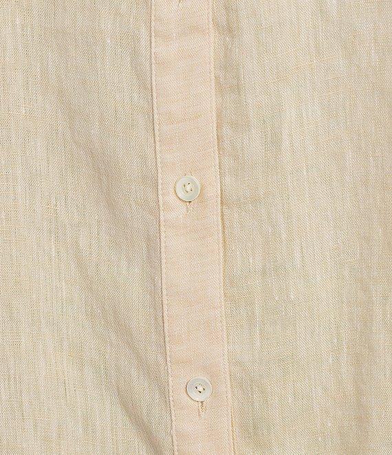 J.McLaughlin Britt Linen Point Collar Long Sleeve Button Front Blouse Product Image