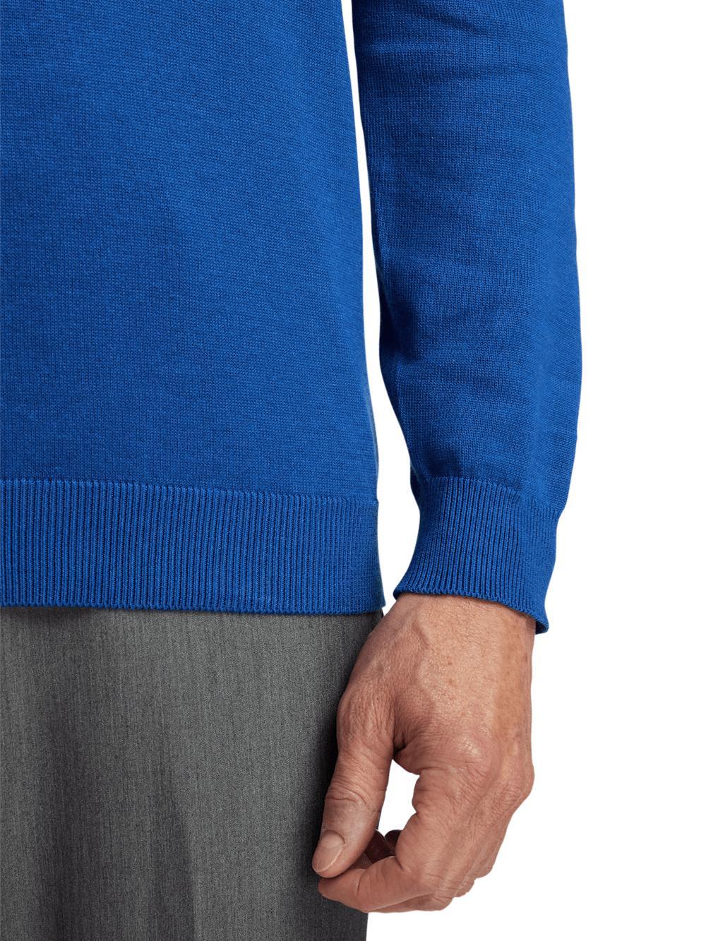 Supima Cotton Mock Neck Sweater - Blue Product Image