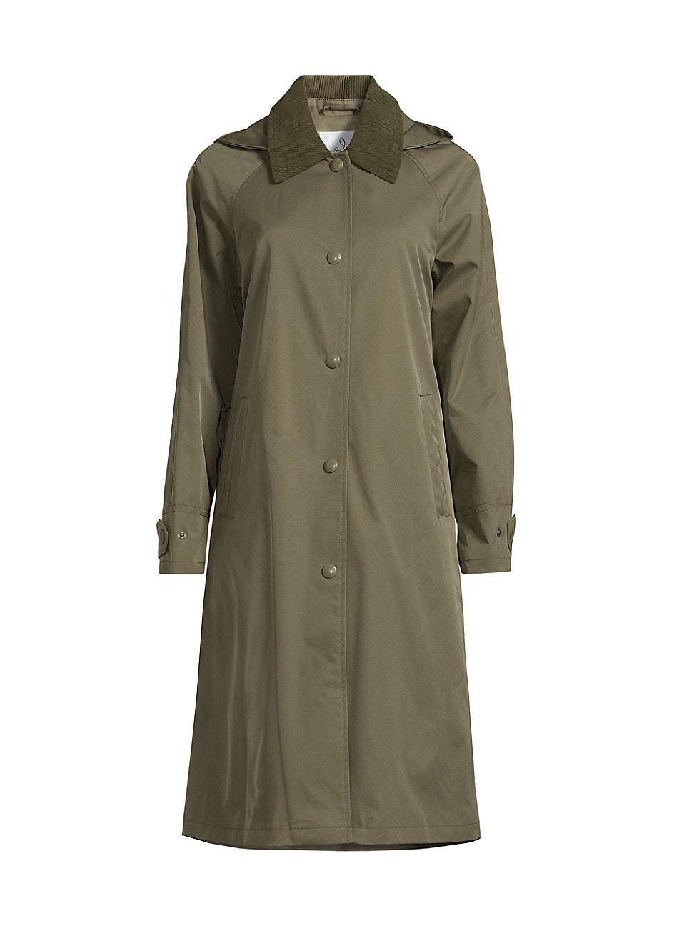 Womens Twill Snap-Front A-Line Coat Product Image
