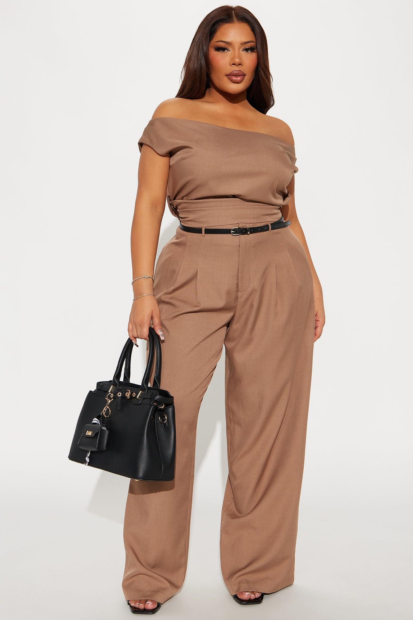Carmela Off Shoulder Pant Set - Mocha Product Image