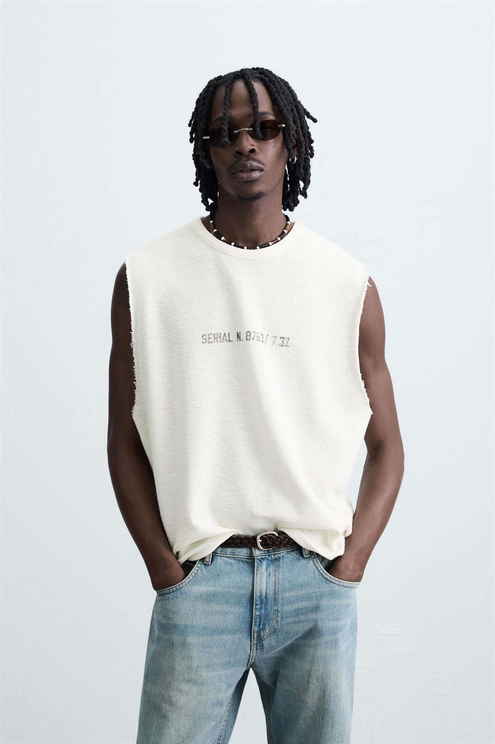 WASHED PRINT KNIT TANK TOP Product Image