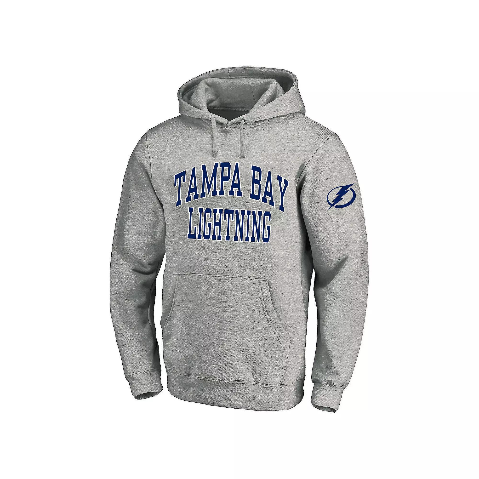 Men's Fanatics Heather Gray Tampa Bay Lightning Big & Tall Fleece Pullover Hoodie,  Product Image