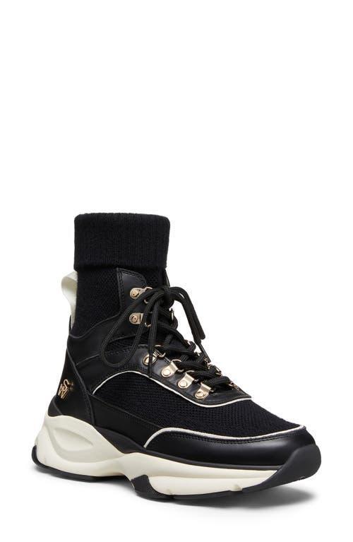 STUART WEITZMAN High Top Sneaker In Black/butter Product Image