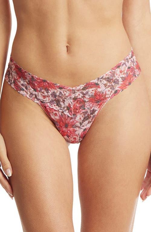 Signature Lace Low Rise Printed Thong Product Image