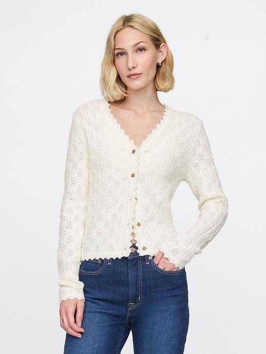 CashSoft Pointelle Cardigan Product Image