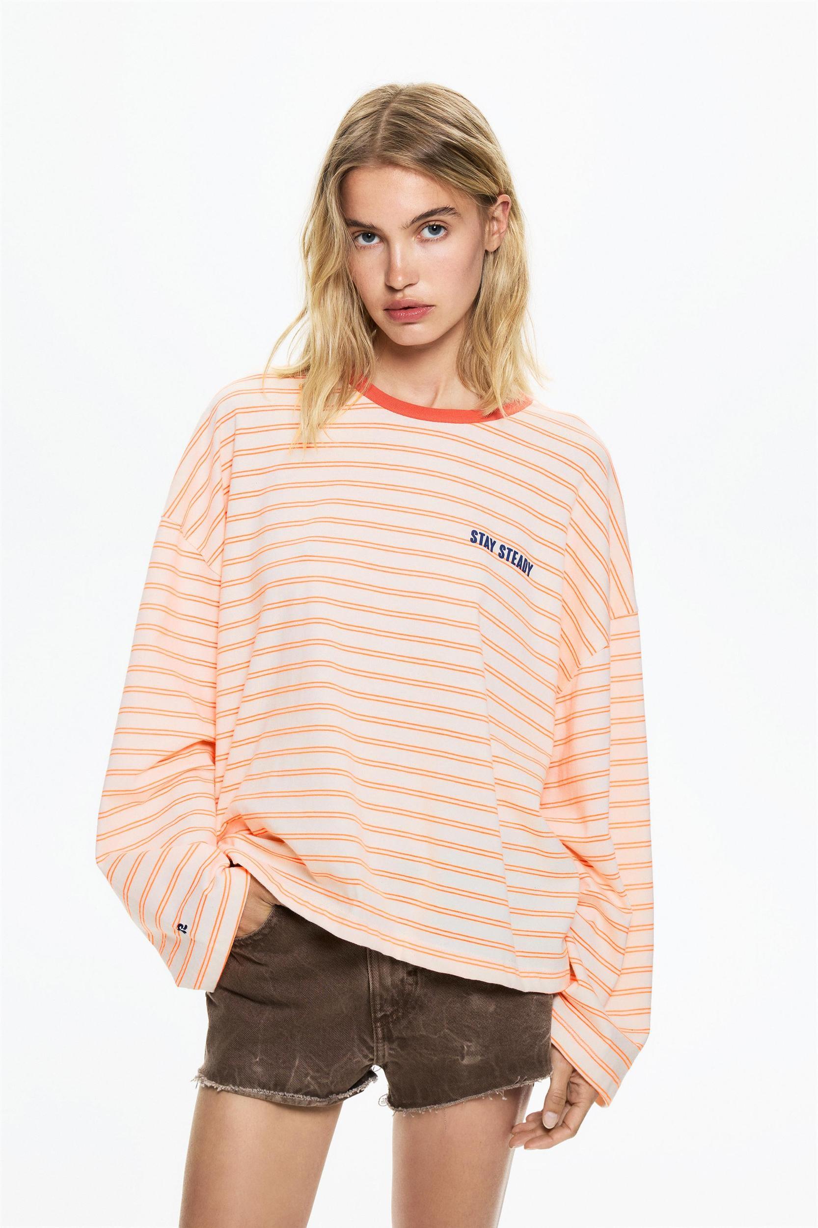 Long-sleeve striped T-shirt Product Image