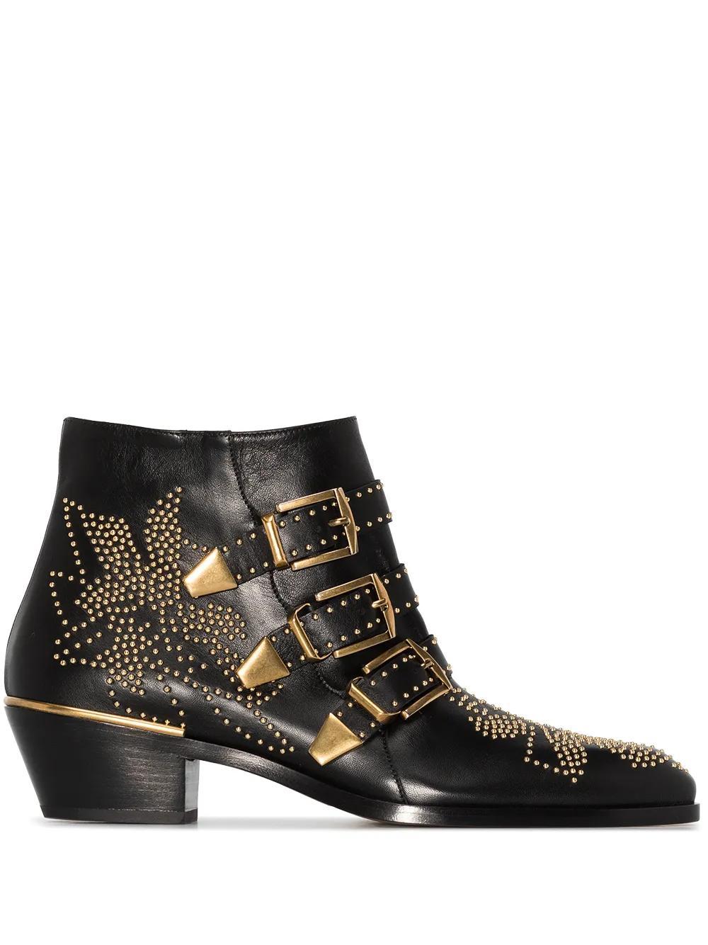 CHLOÉ Susanna 45mm Studded Ankle Boots In Black Product Image