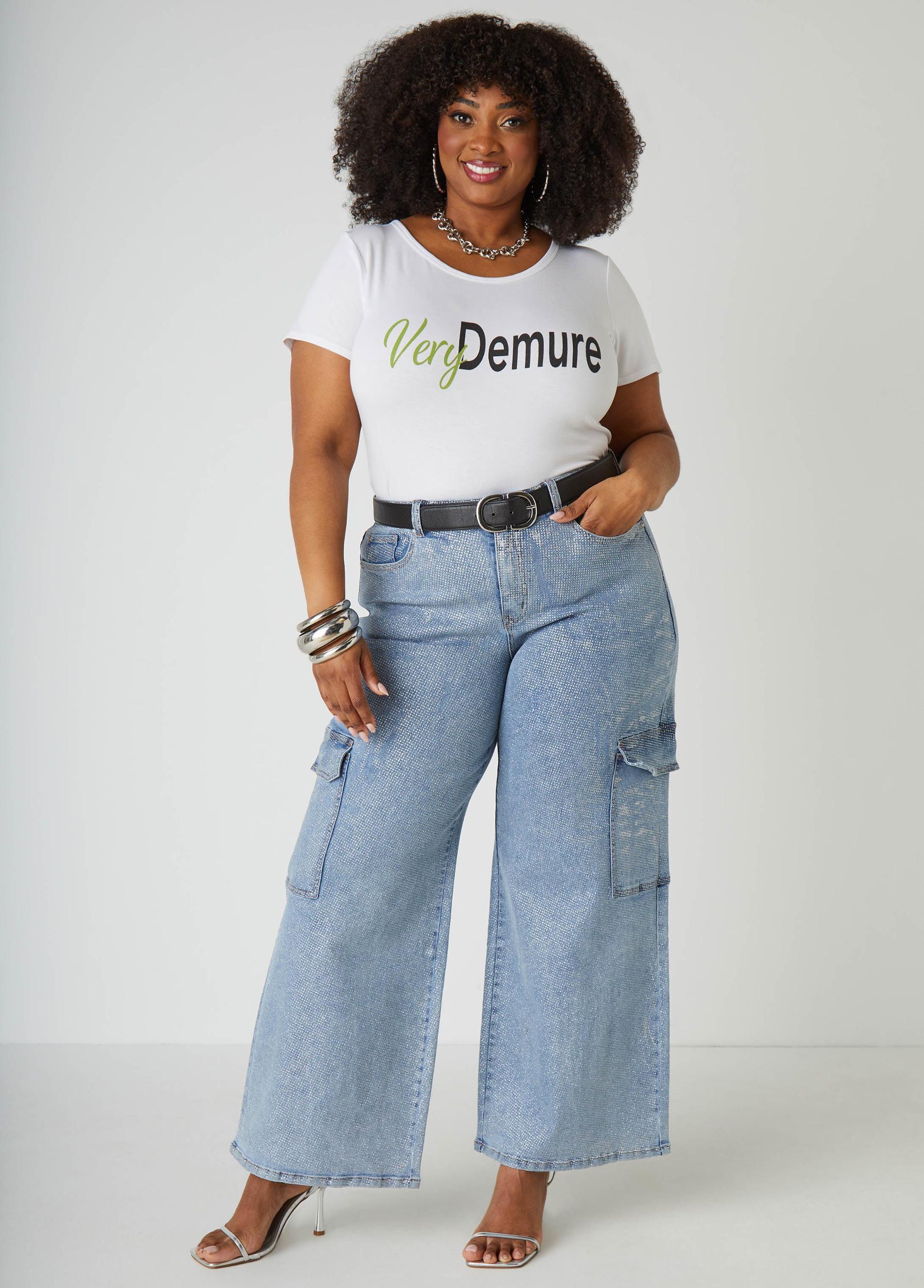 Glittered Cargo Jeans Product Image