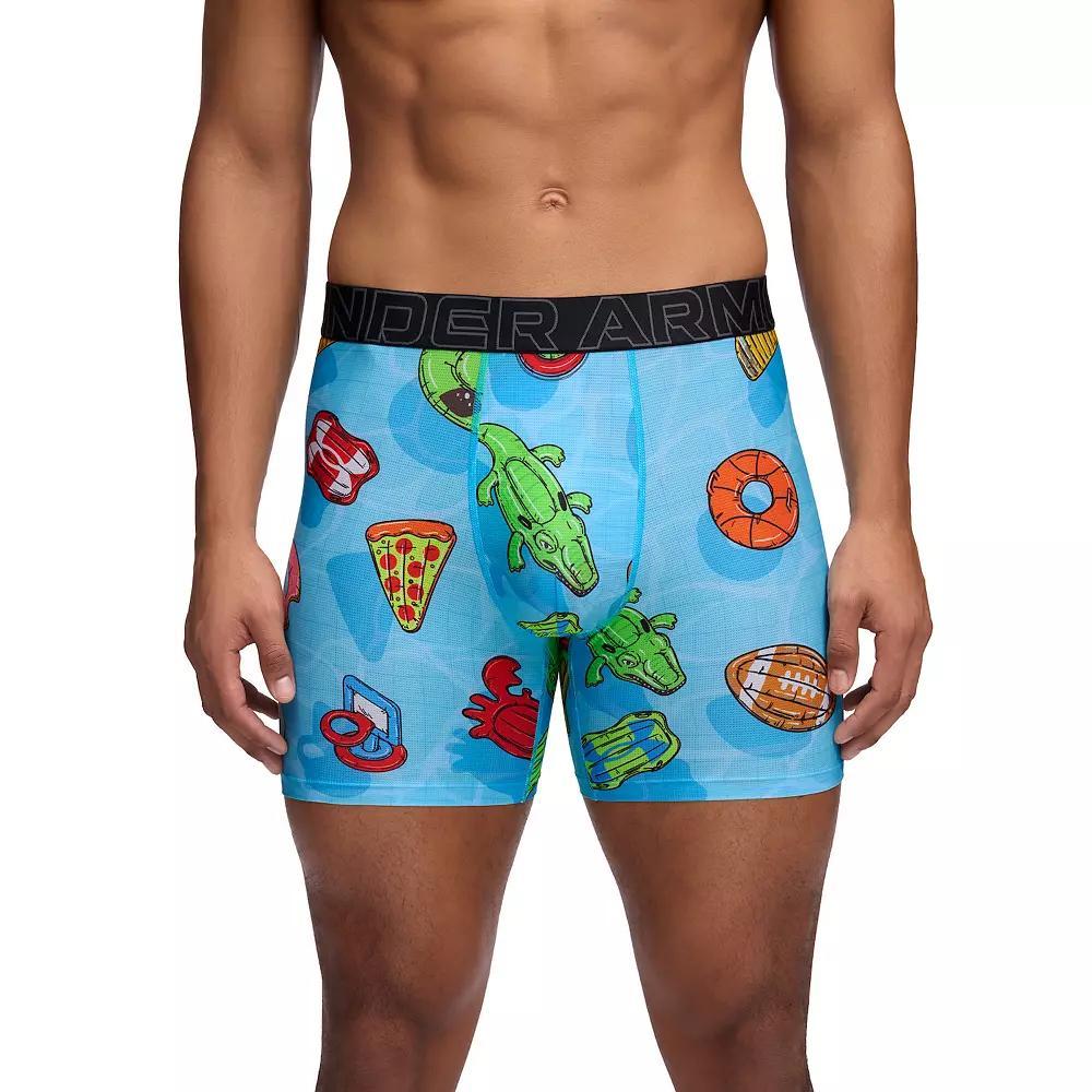 Men's Under Armour 6-Inch Performance Tech Mesh Graphic Boxer Brief, Size: XXL, Capri Product Image