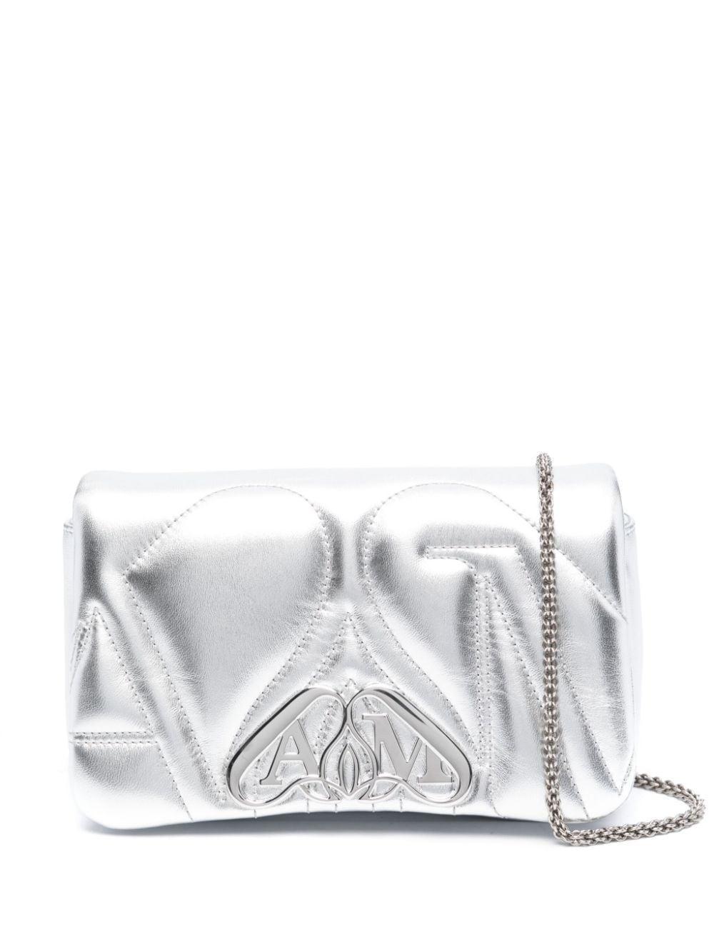 ALEXANDER MCQUEEN Alexander Mc Queen Seal Leather Shoulder Bag In Silver Product Image