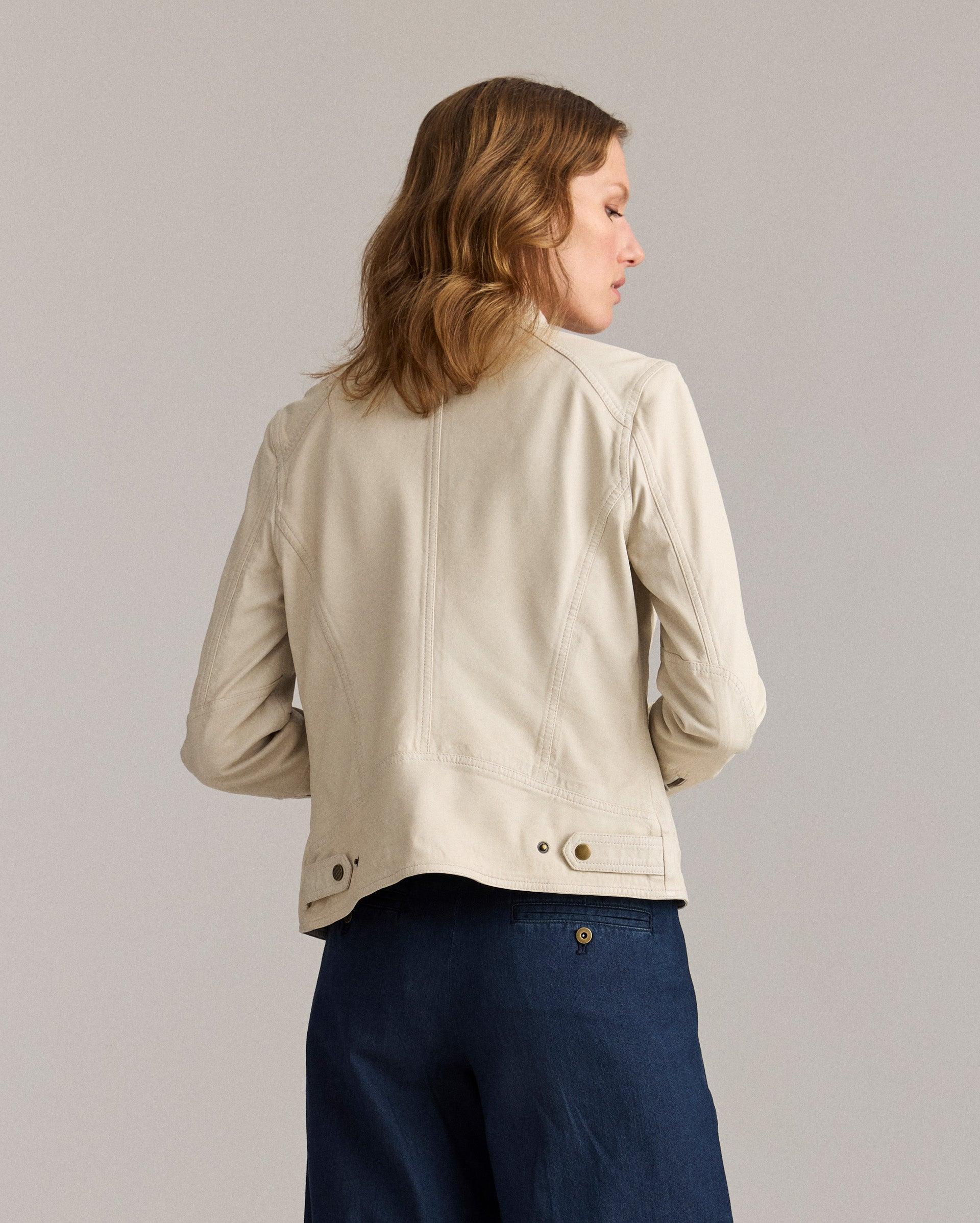 Washed Leather Biker Jacket -  Product Image