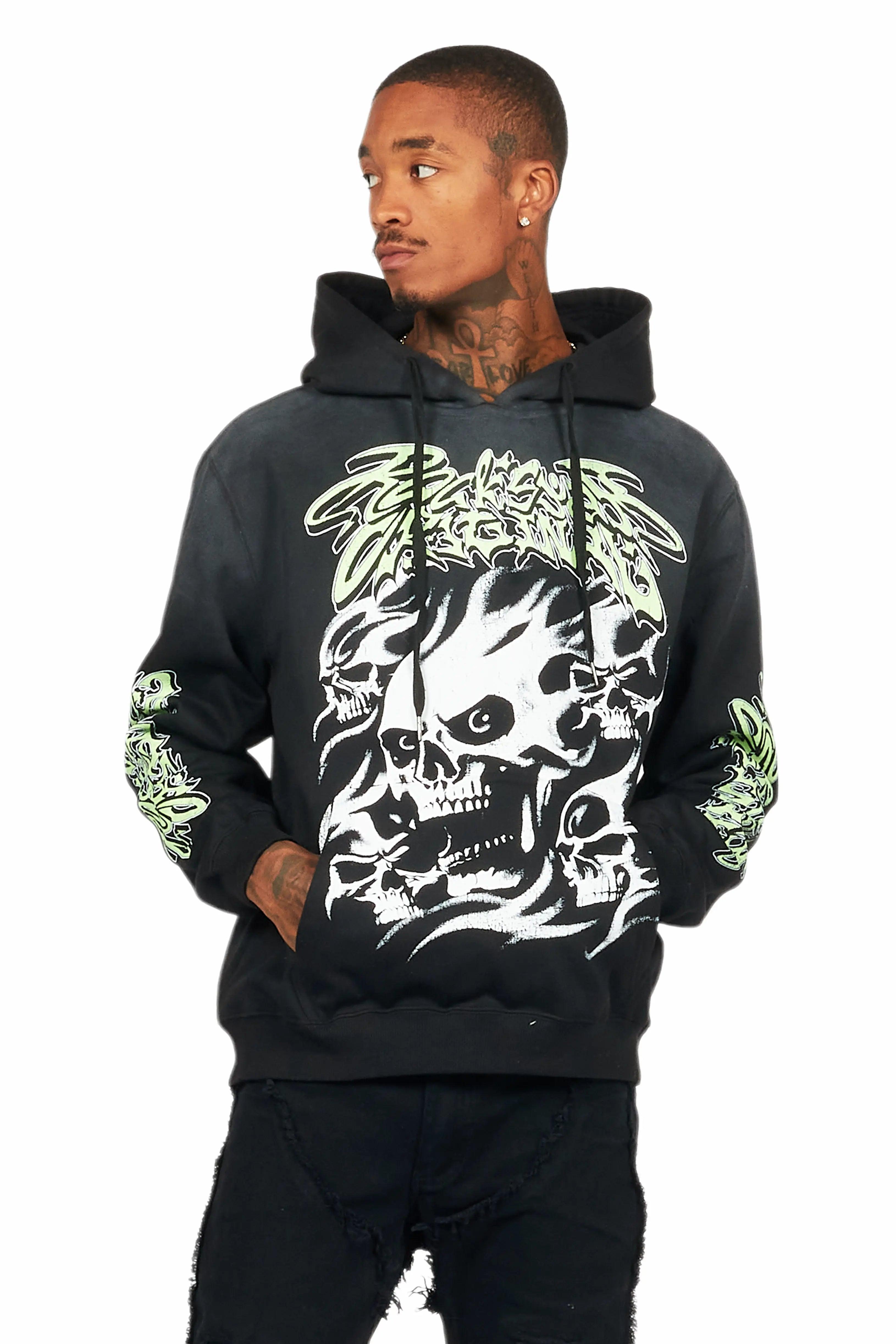 Schtupp Black Graphic Hoodie Male Product Image