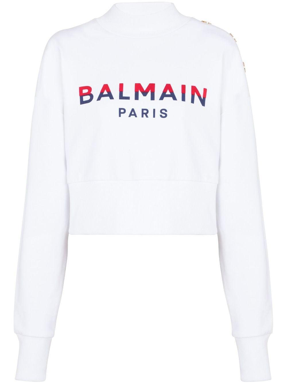 BALMAIN Sweatshirt Mit Logo-print In White Product Image