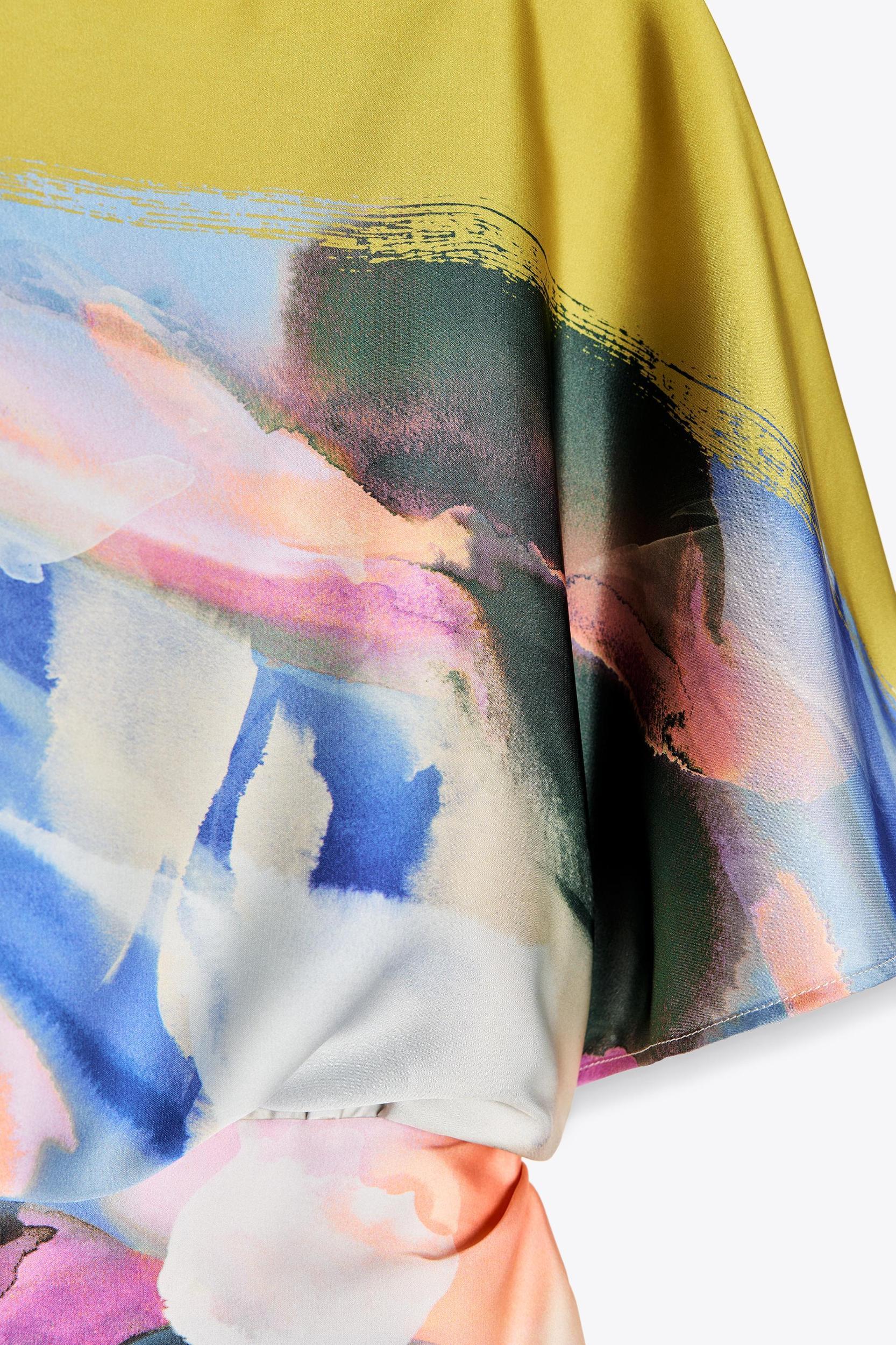 ASYMMETRIC PRINT MIDI DRESS Product Image