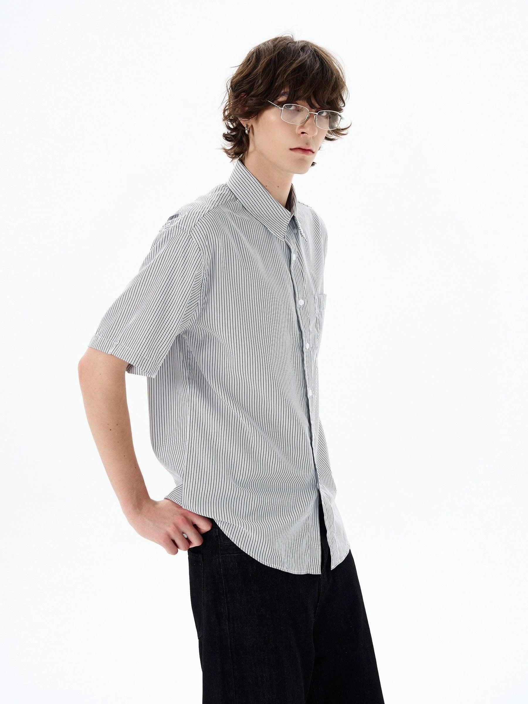RT No. 18514 STRIPE BUTTON-UP SHORT SLEEVE Product Image