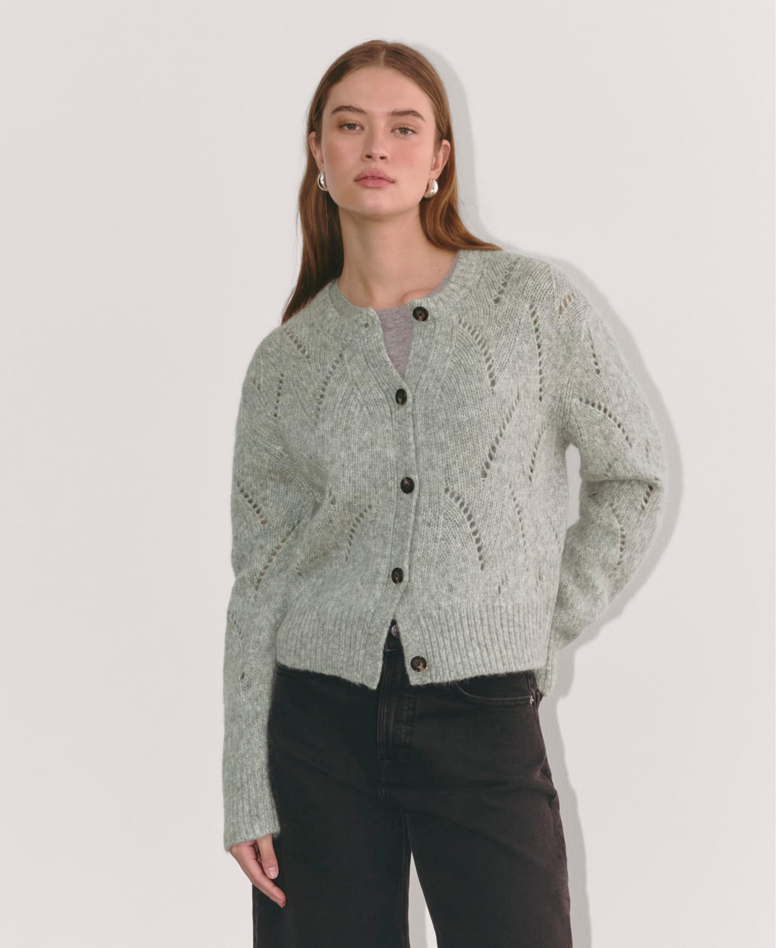 Womens Pointelle Cardigan in Cloud by Everlane Product Image