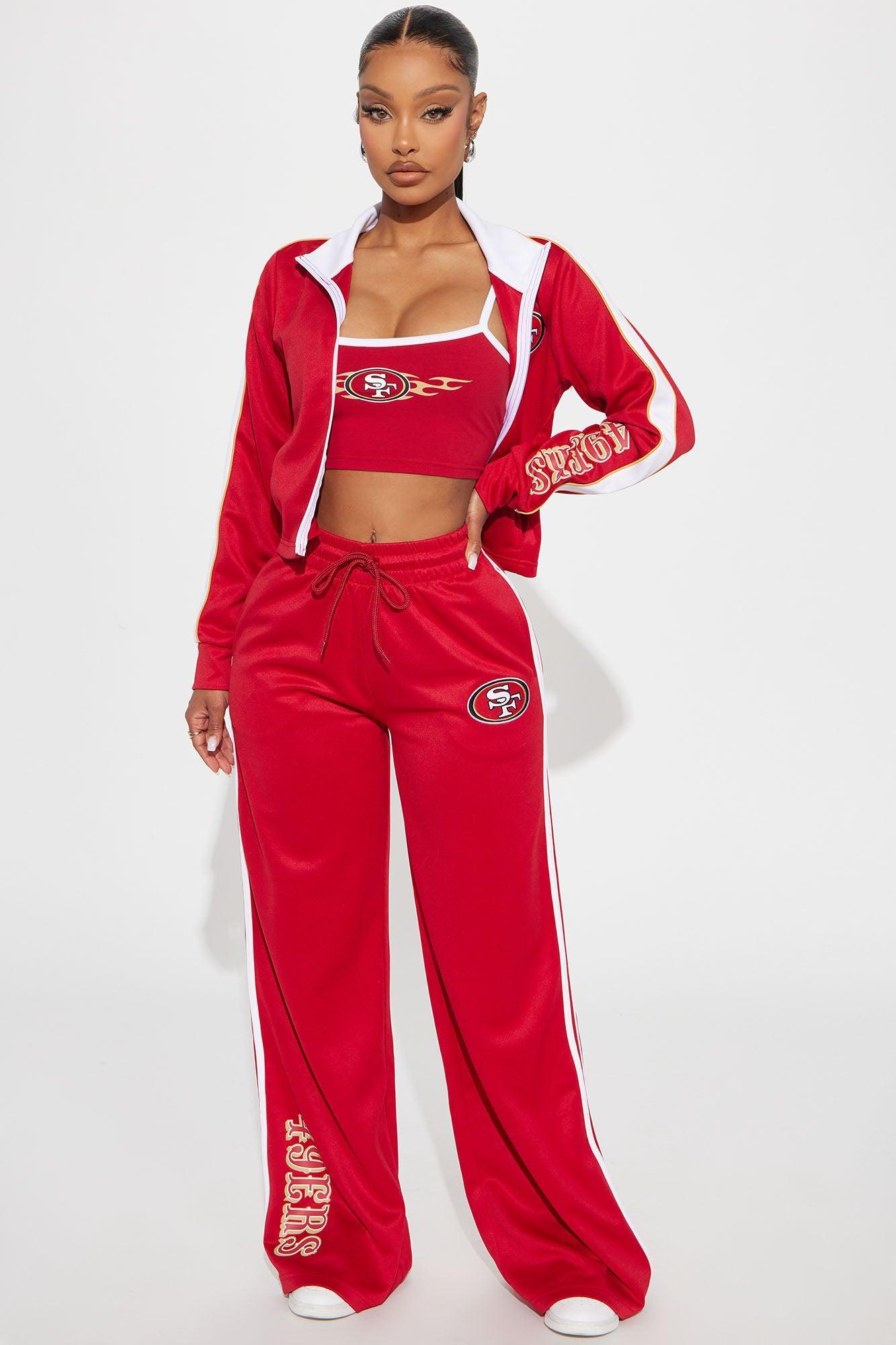 49ers Nation Zip Up Track Jacket - Red Female Product Image