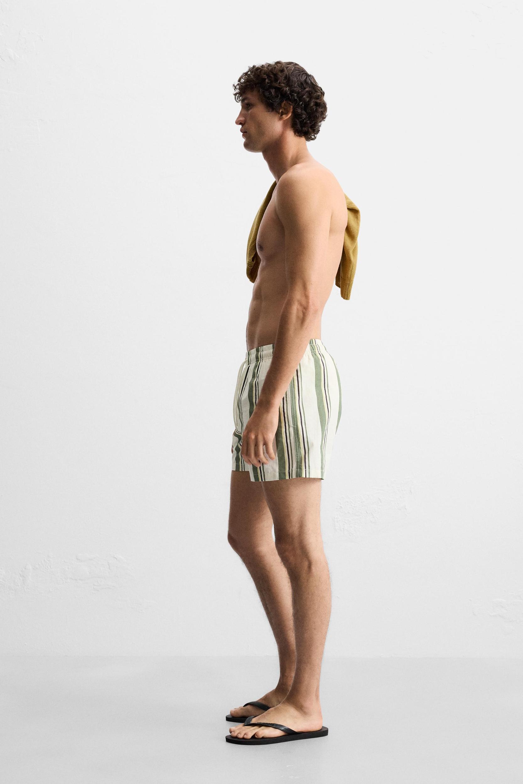 STRIPED MID-LENGTH SWIMSUIT Product Image