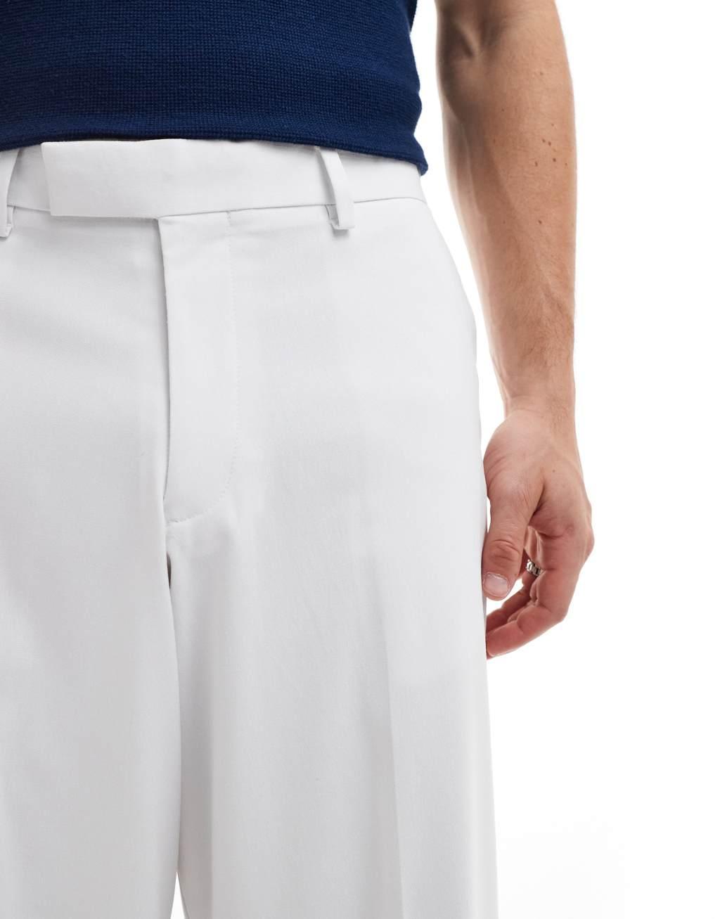 ASOS DESIGN loose fit dress pants in white Product Image