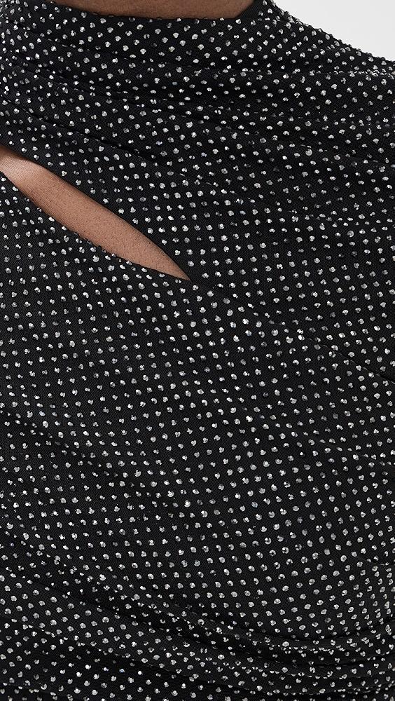 Self Portrait Rhinestone Mesh Cut Out Top | Shopbop Product Image