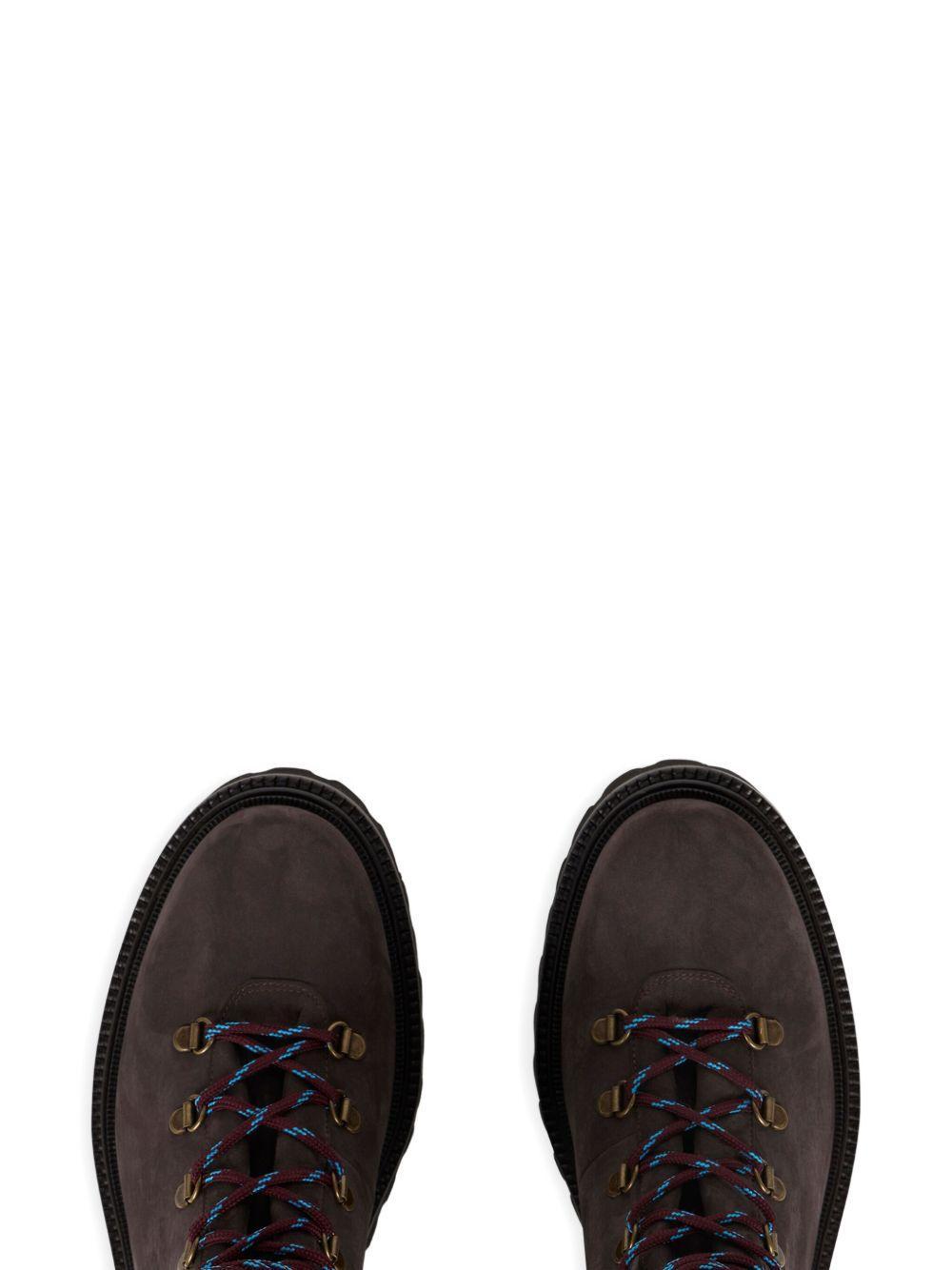 patterned-collar lace-up boots Product Image