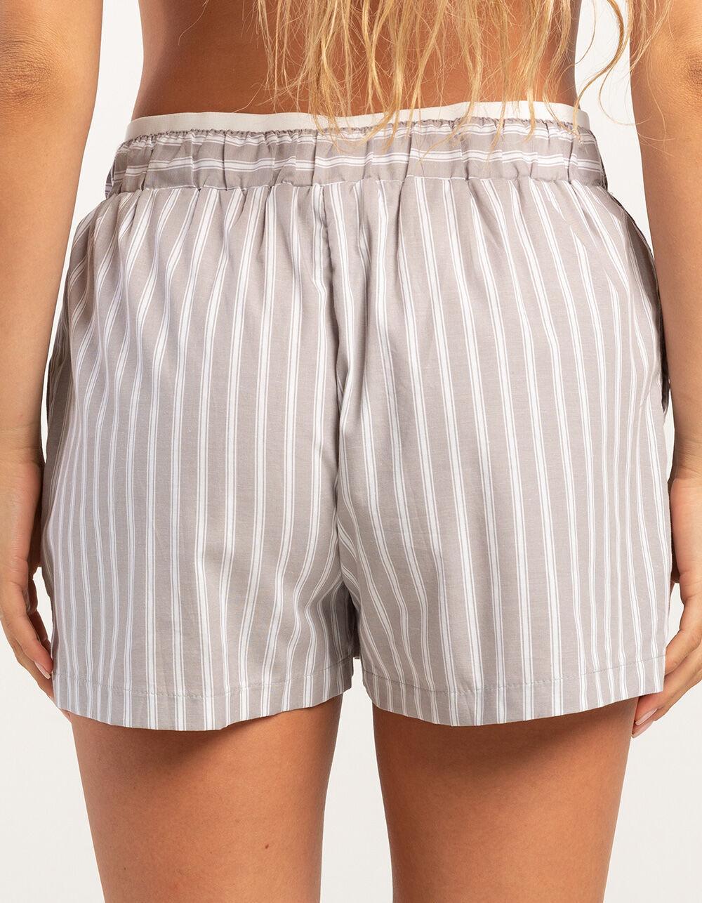 RSQ Womens Button Front Stripe Boxers - GRAY Product Image