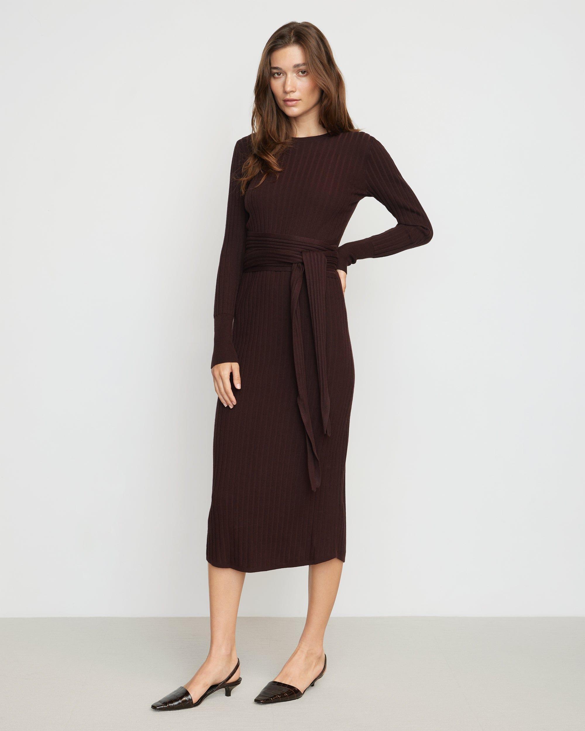 Carmen Tie-Front Ribbed Dress Product Image