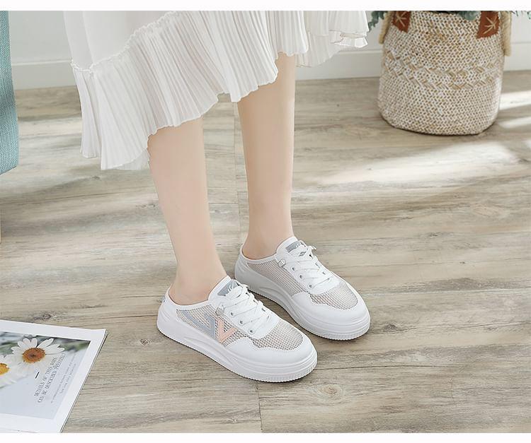 Platform Panel Mesh Sneaker Mules Product Image