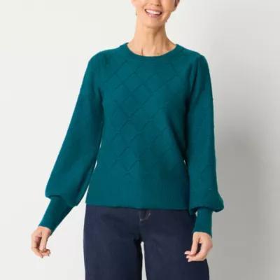 Liz Claiborne Womens Crew Neck Long Sleeve Pullover Sweater Product Image