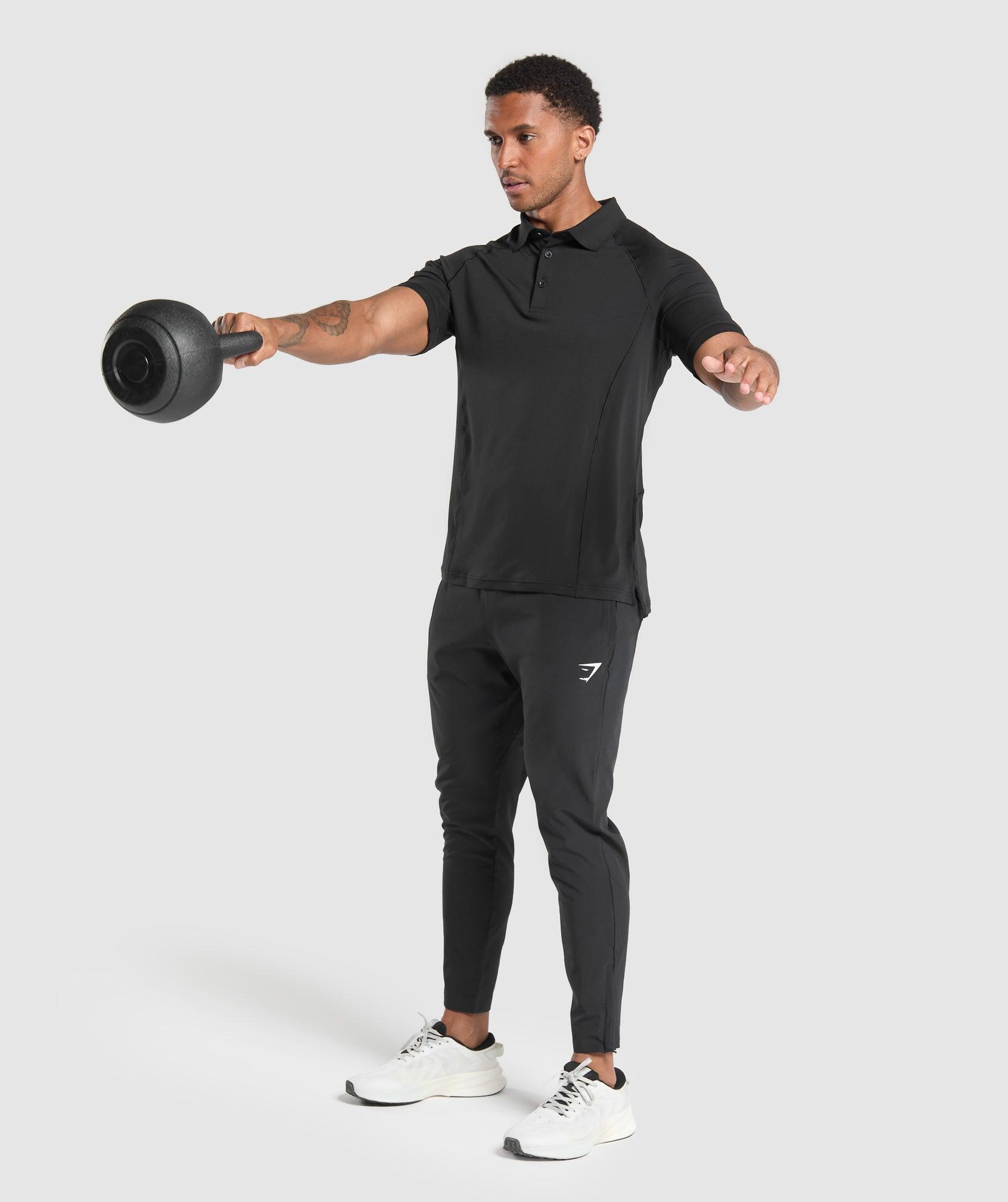 Gymshark Performance Polo Shirt - Black Male Product Image