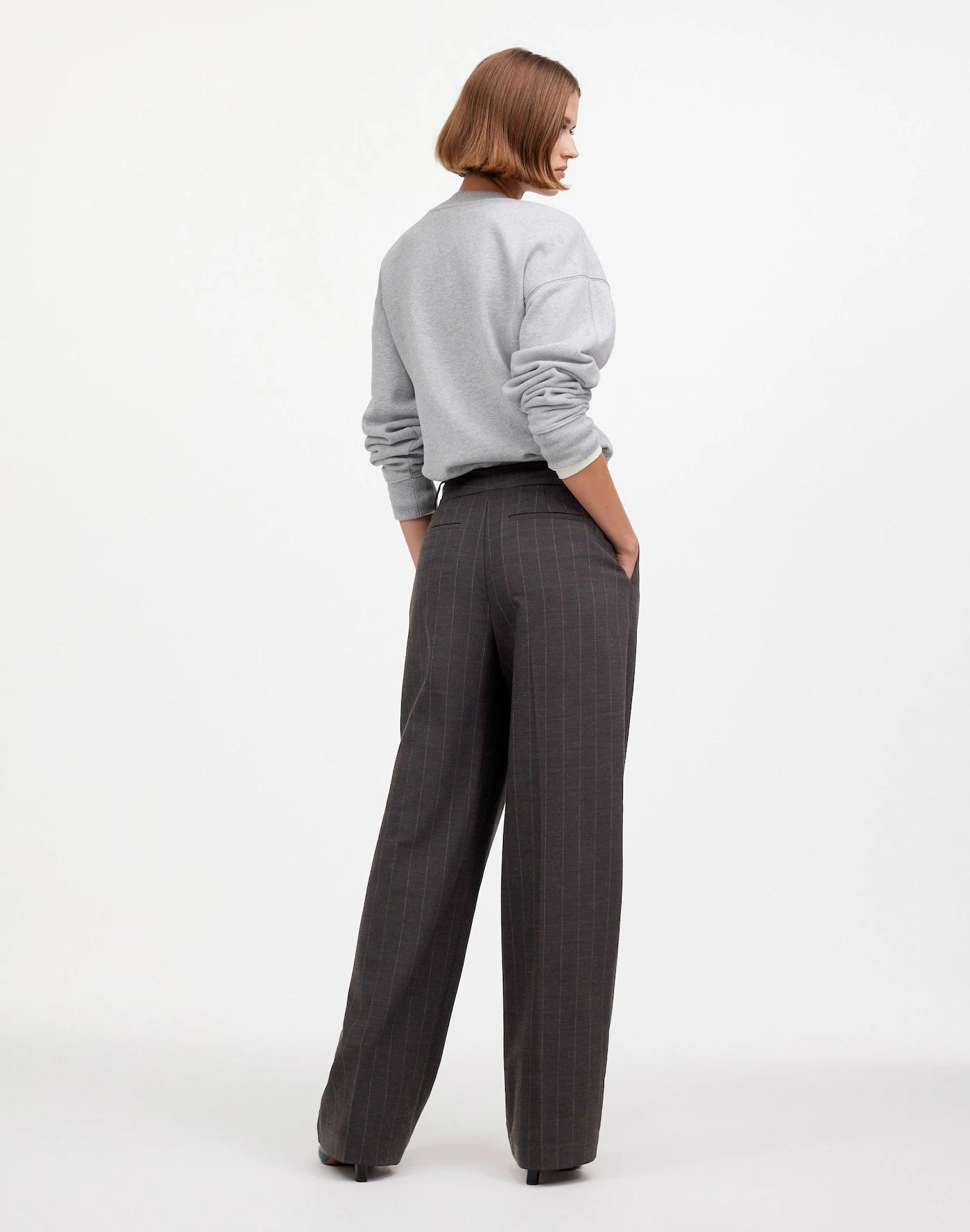 Slouchy Straight Pants in Stripe Product Image