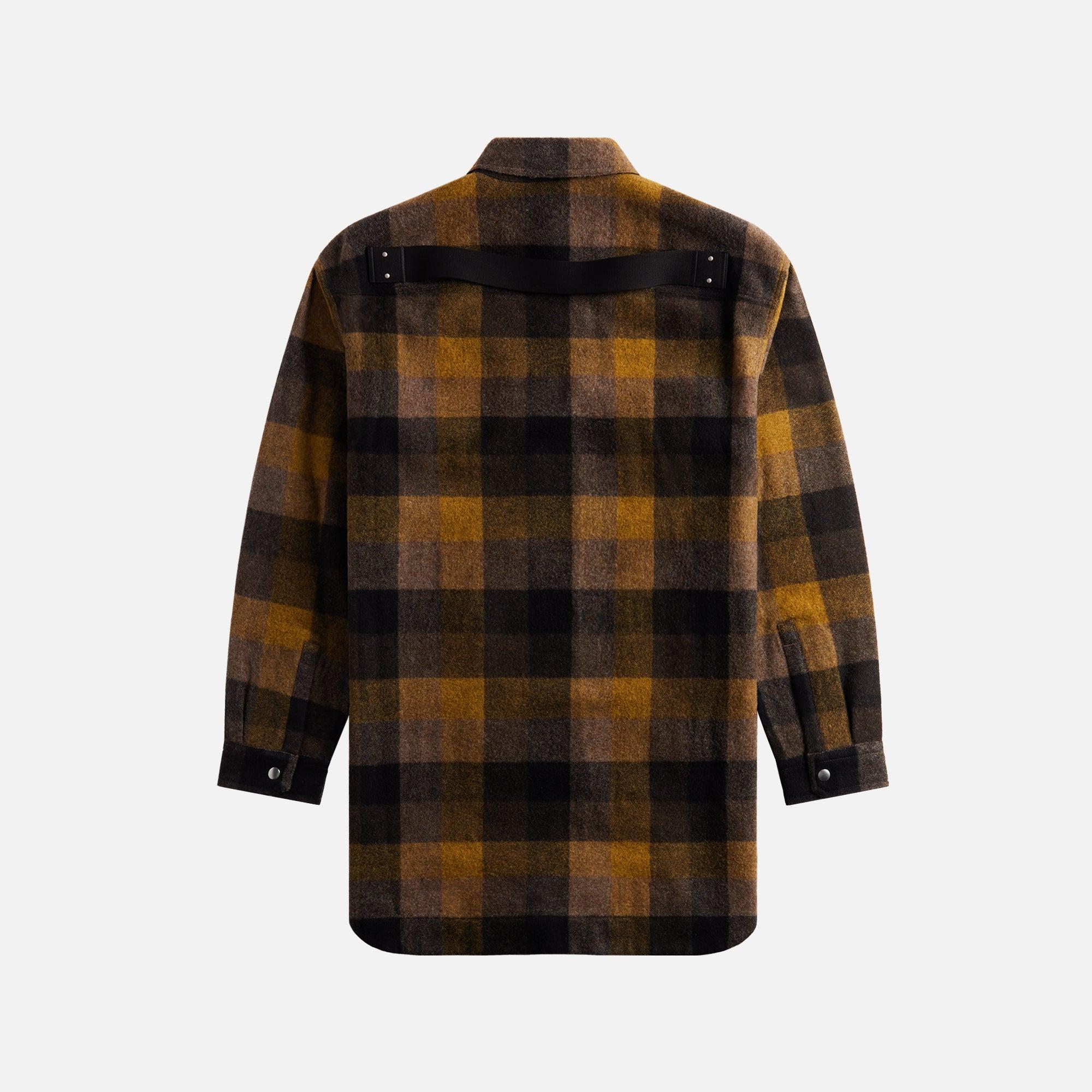 Rick Owens Oversized Outershirt - Honey Plaid Male Product Image