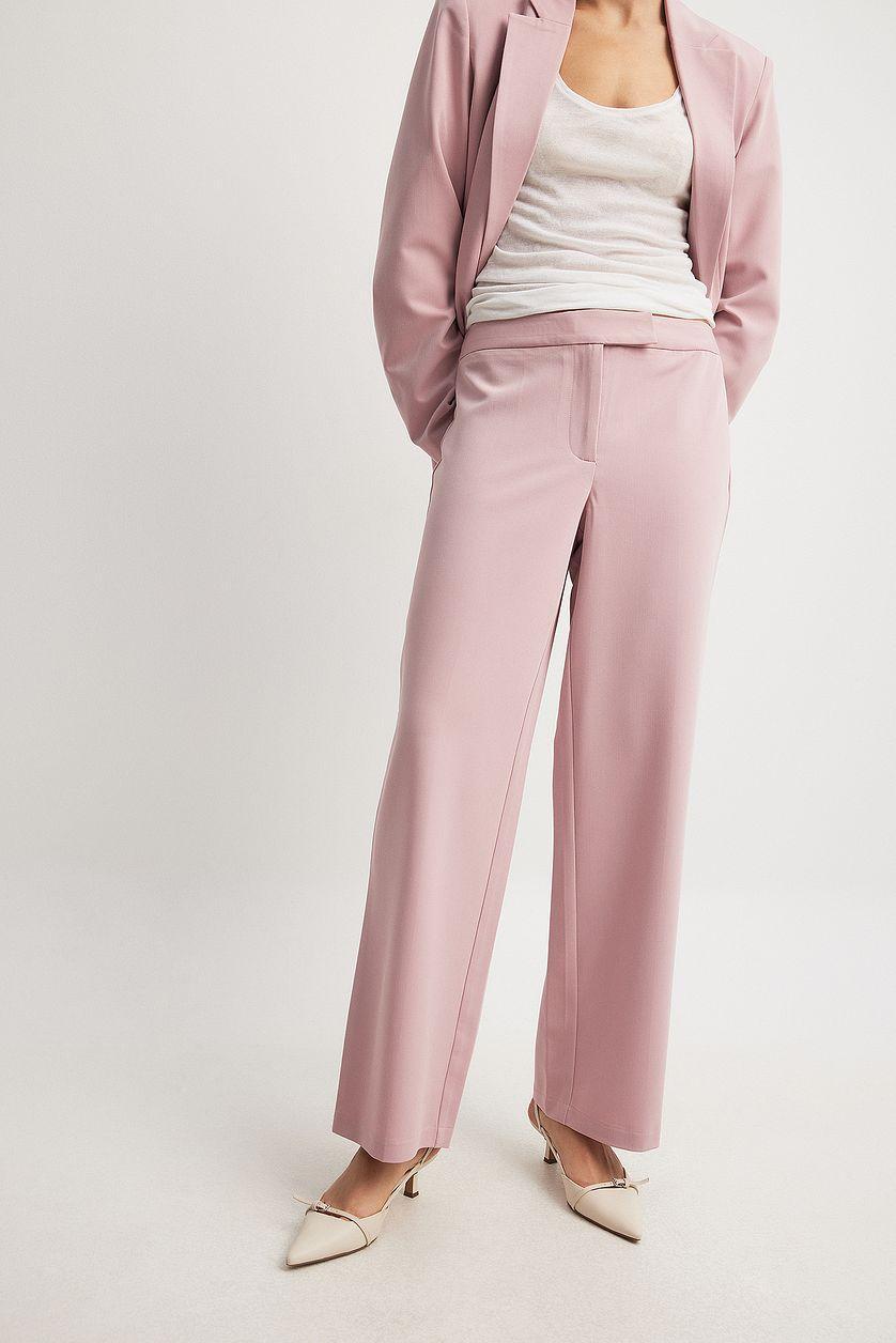 Straight Low Waist Suit Pants Product Image