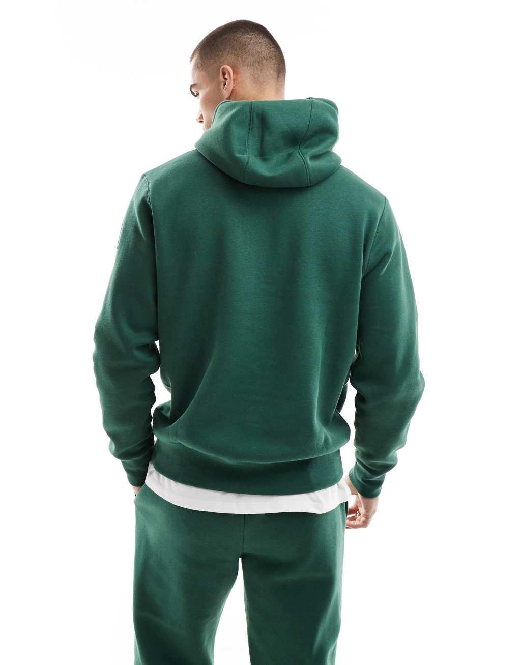 Nike Club chenille logo hoodie in green Product Image