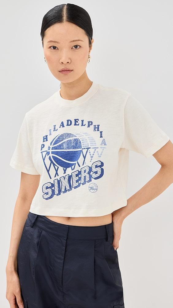 Junk Food 76ers Short Sleeve Mock Neck Crop Tee | Shopbop Product Image