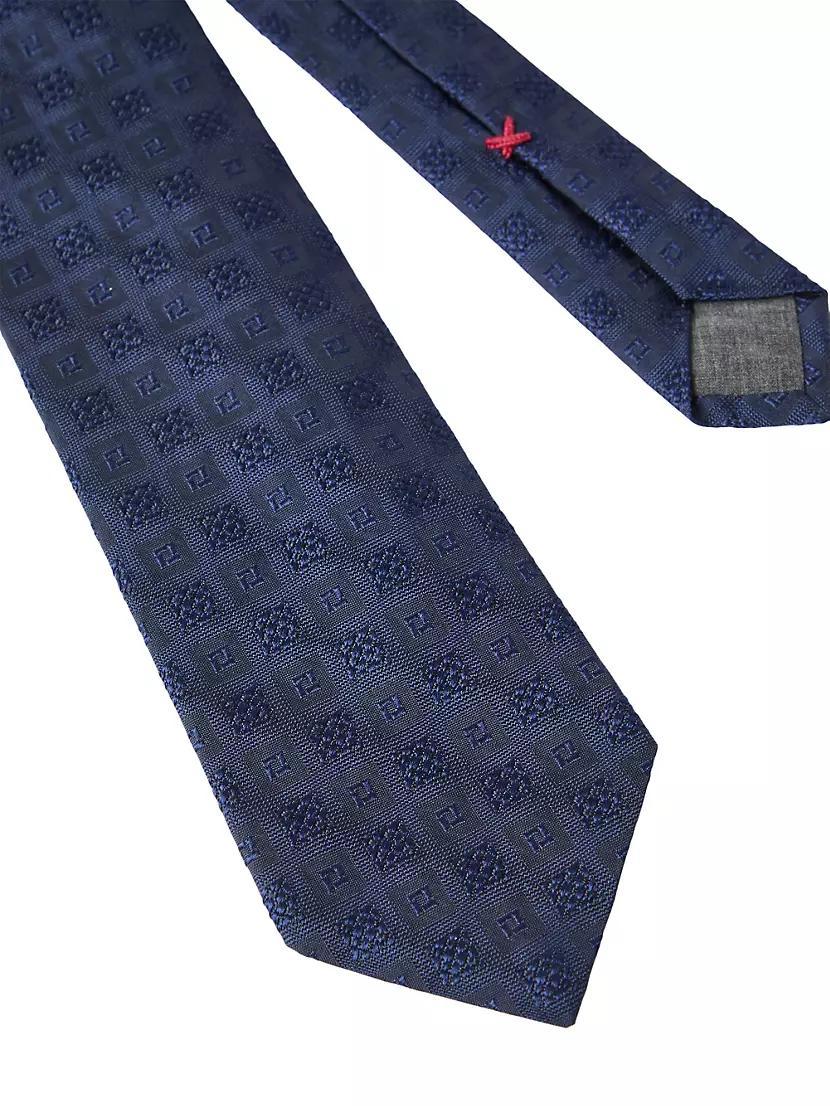 Mens Silk Geometric Jacquard Tie Product Image