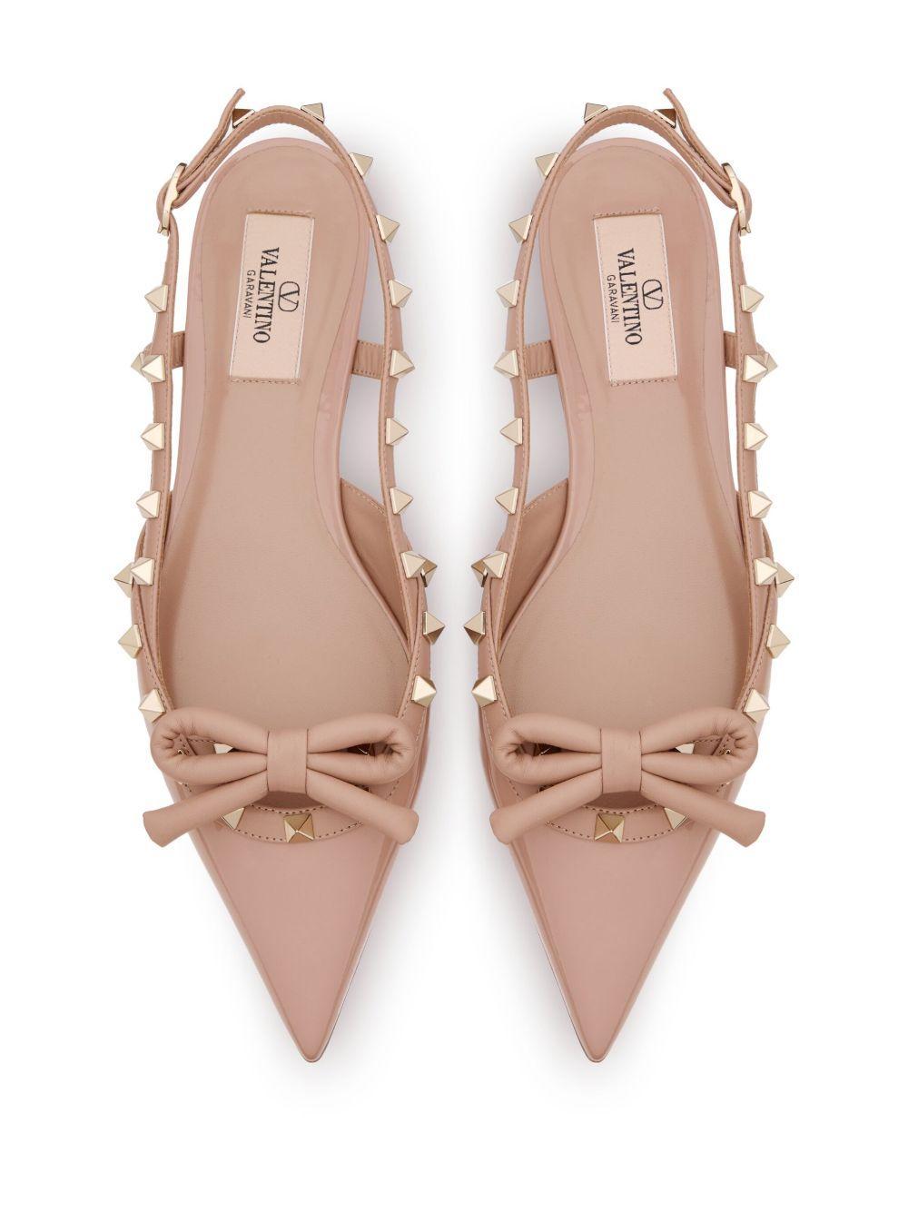 Rockstud Bow slingback ballerina shoes  Product Image