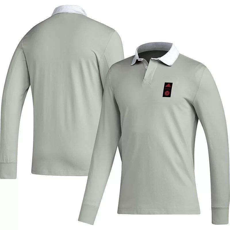 Mens adidas 2023 Player Gray Orlando City SC Travel Long Sleeve Polo Product Image