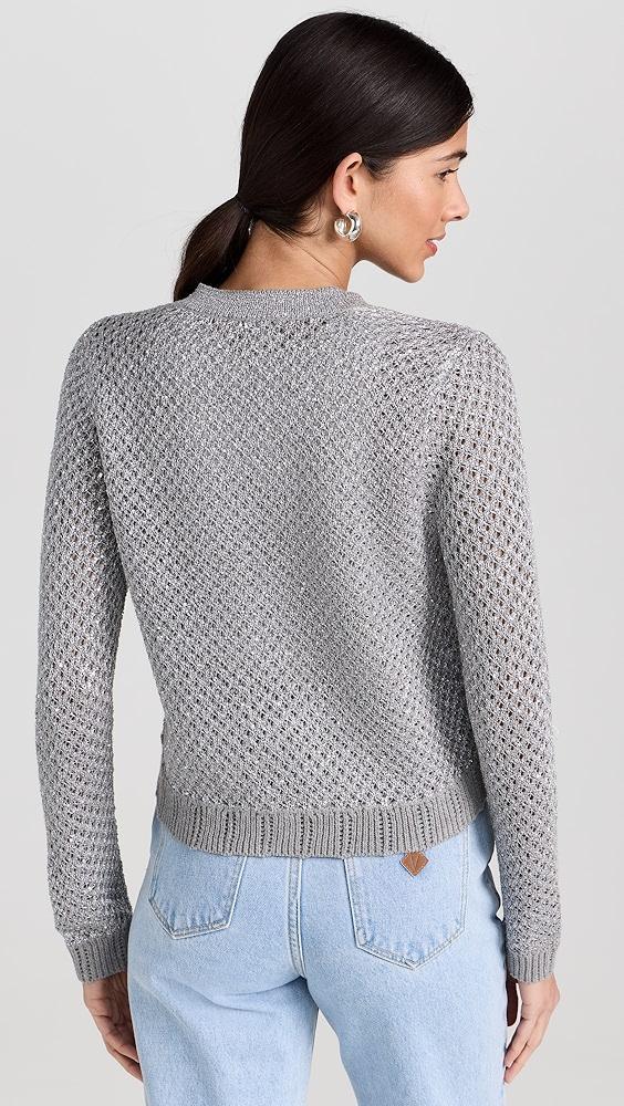 L'AGENCE Blanca Sequin Crop Cardigan | Shopbop Product Image