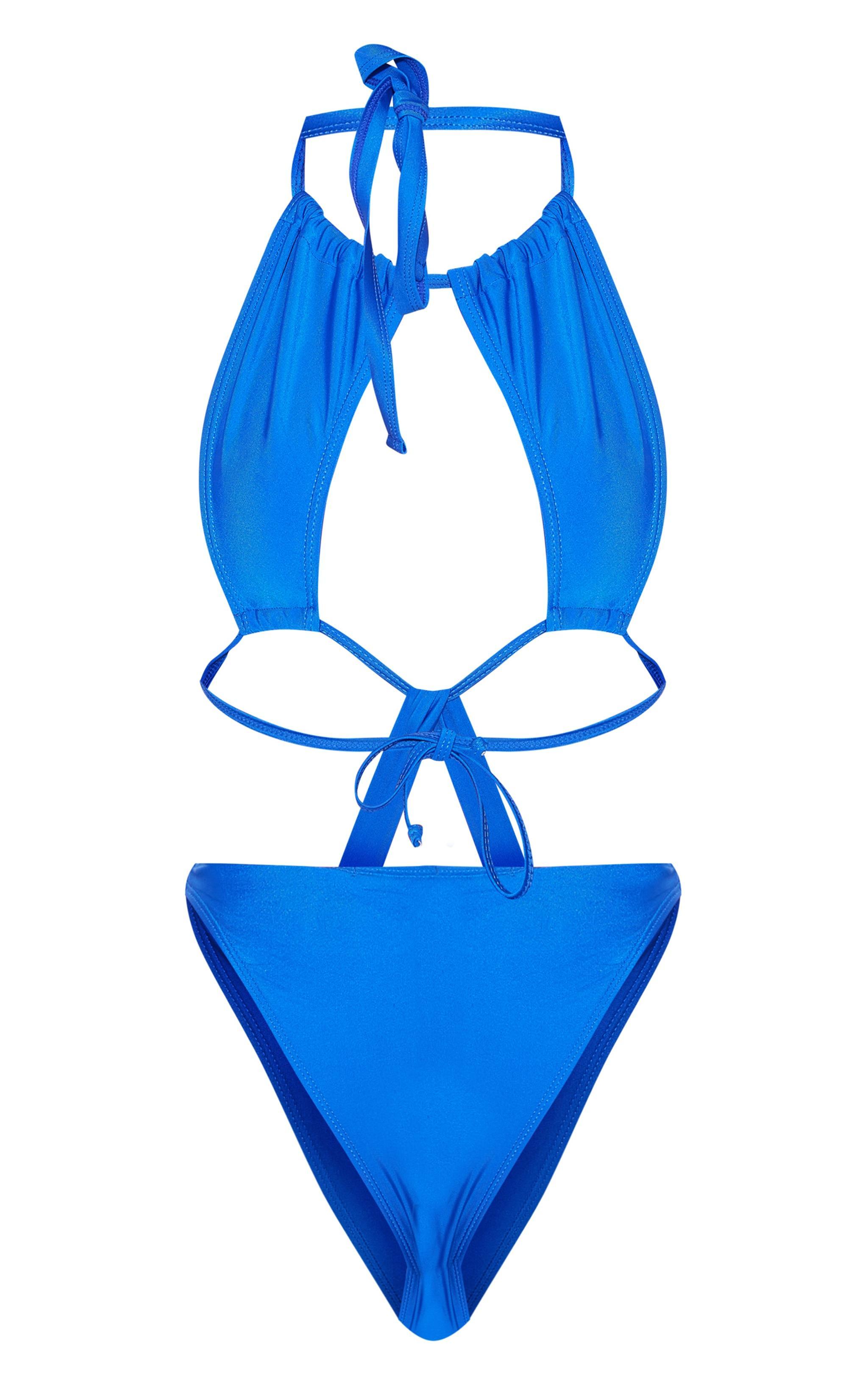 Cobalt Halter Neck Cut Out Swimsuit Product Image