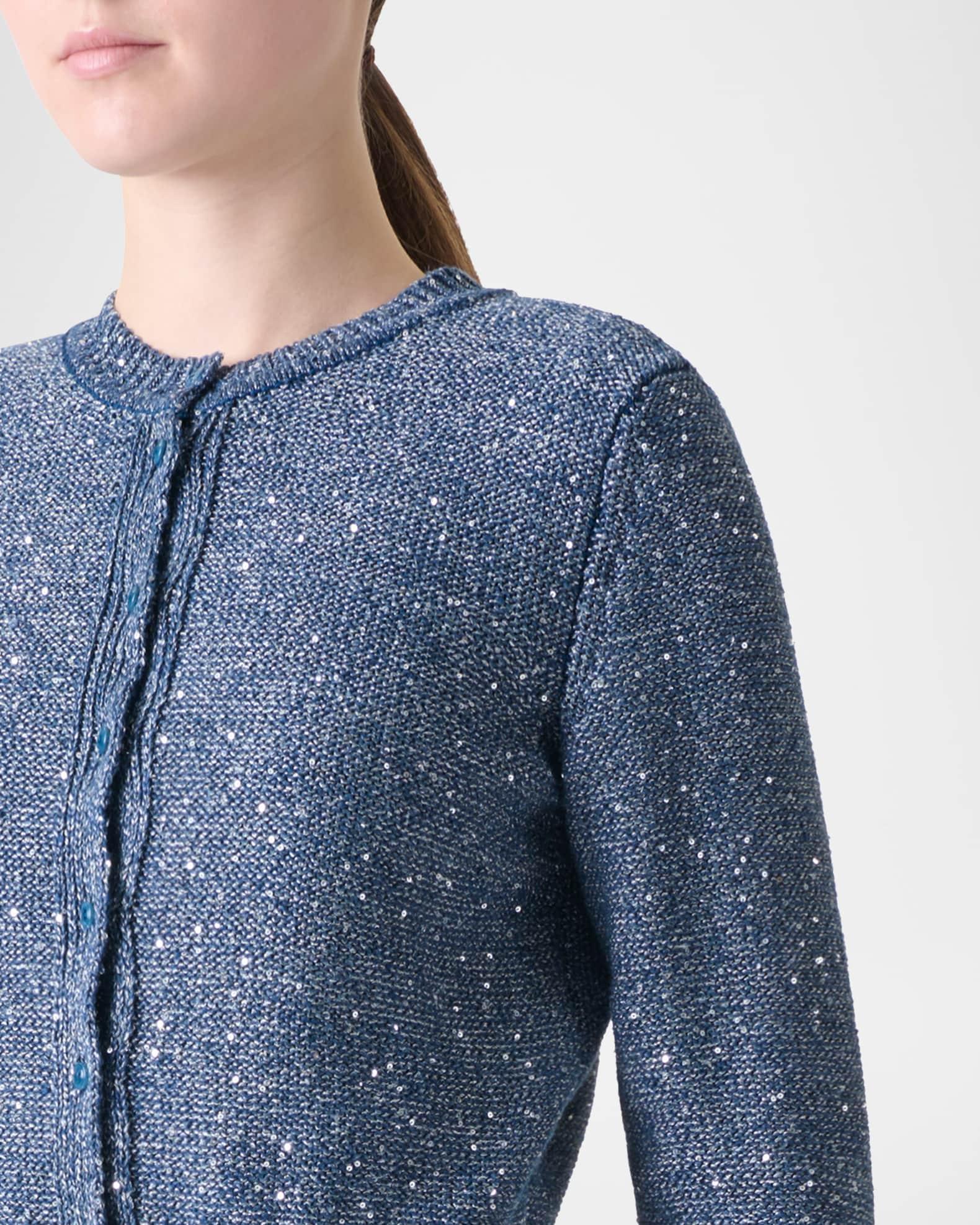 Knit Sequin Button-Front Cardigan Product Image