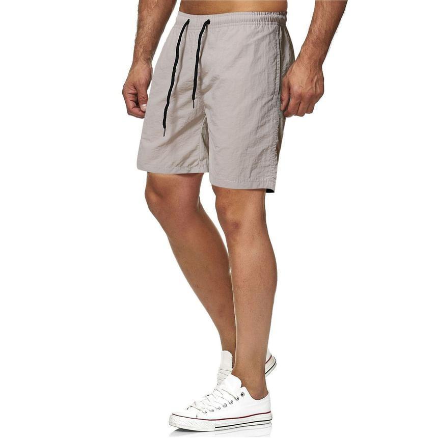 Drawstring Waist Plain Shorts Product Image