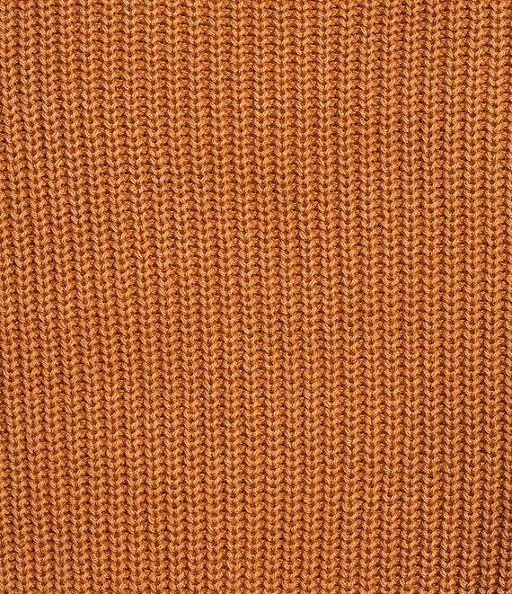 tyler boe Ribbed Knit Round Neck Long Sleeve Cross Stitched Sweater Product Image