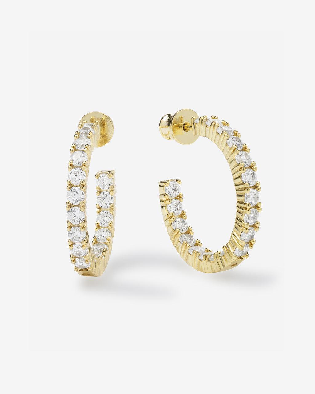 Heiress Hoops 1" - Gold|White Diamondettes Product Image