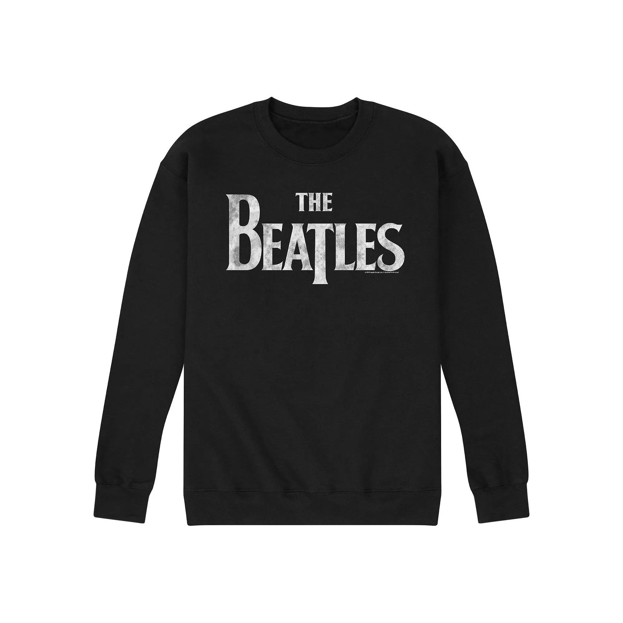 Men's The Beatles White Logo Sweatshirt, Size: XL, Black Product Image