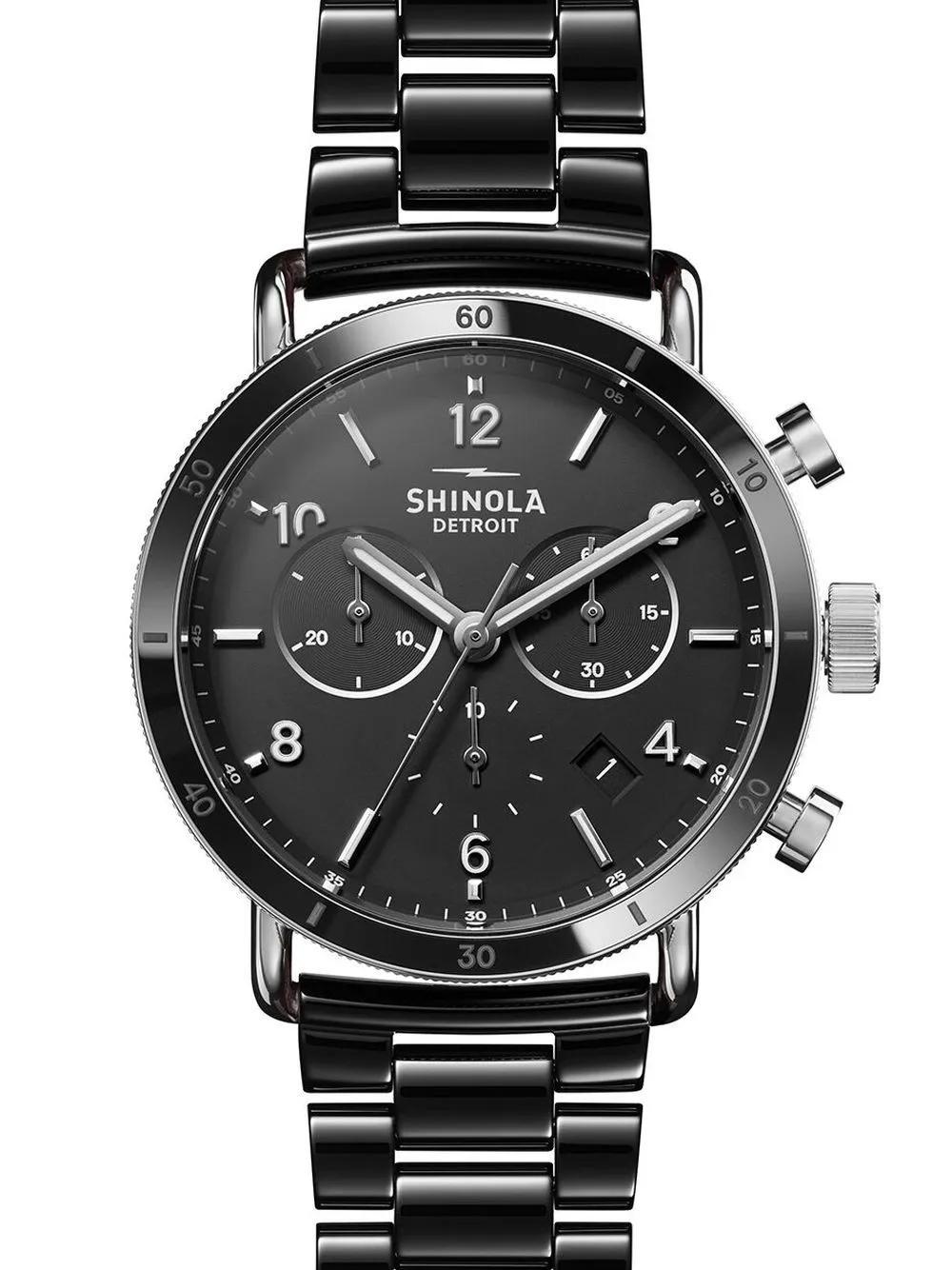 SHINOLA Men's Canfield Sport Stainless Steel & Ceramic Watch In Black Product Image