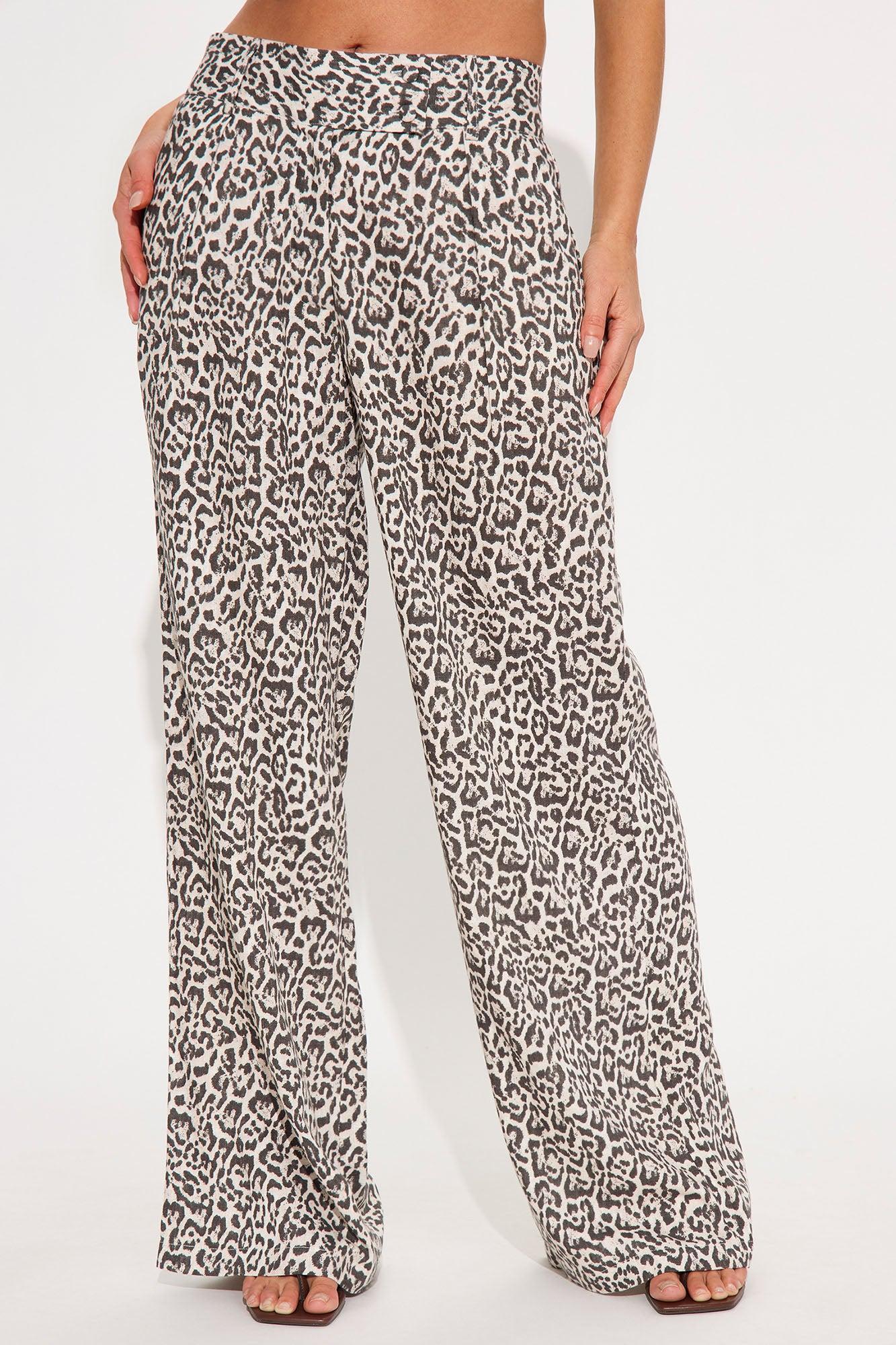 Lily Leopard Linen Pant - Brown/combo Product Image