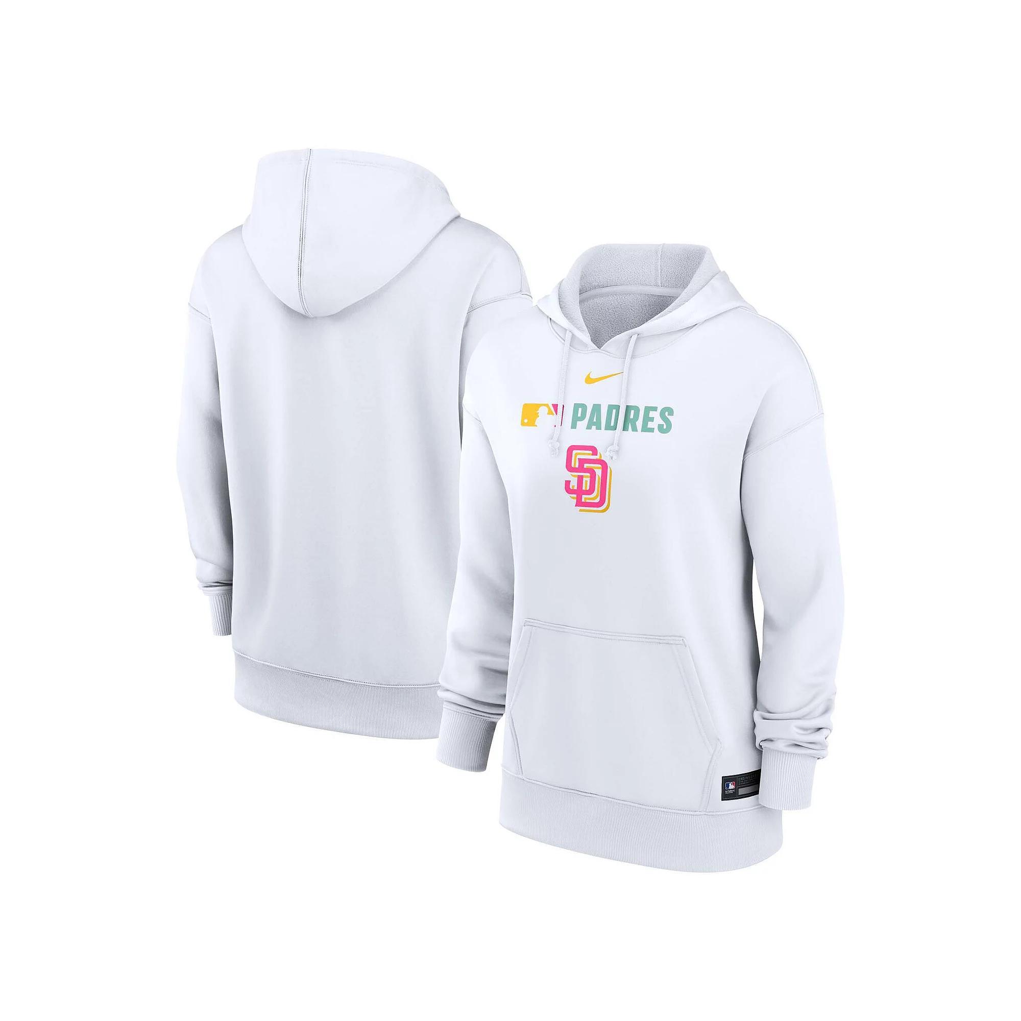 Women's Nike White San Diego Padres Authentic Collection City Connect Performance Pullover Hoodie, Size: XL Product Image