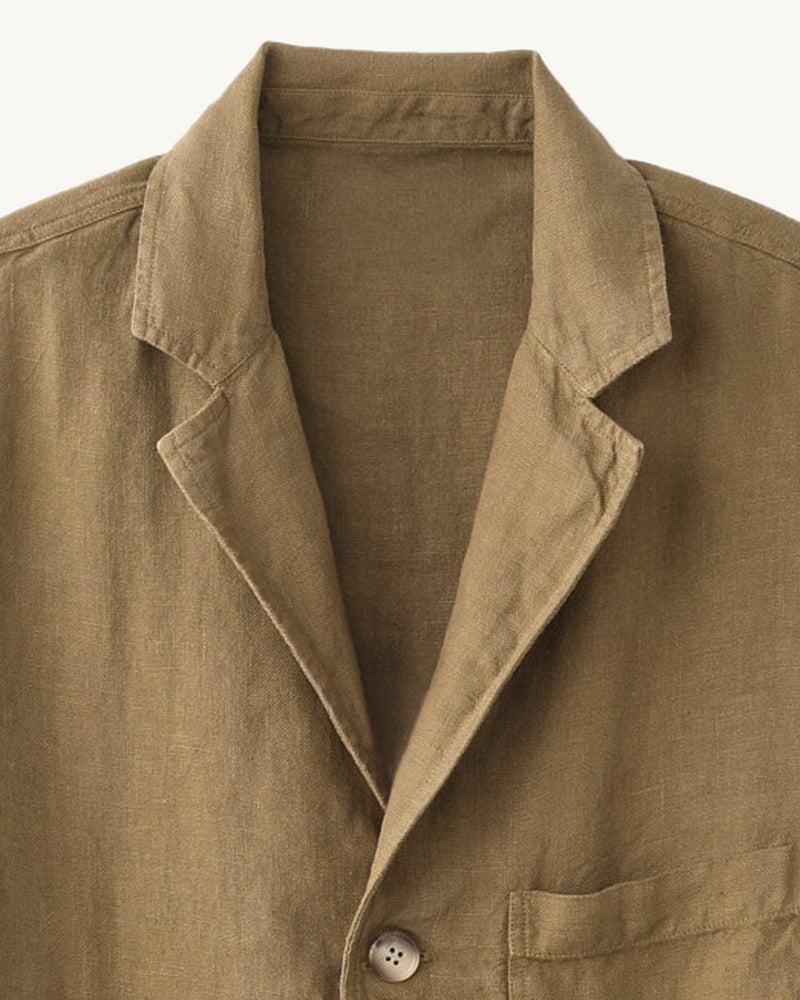 Linen 3 Button Blazer - Olive Product Image